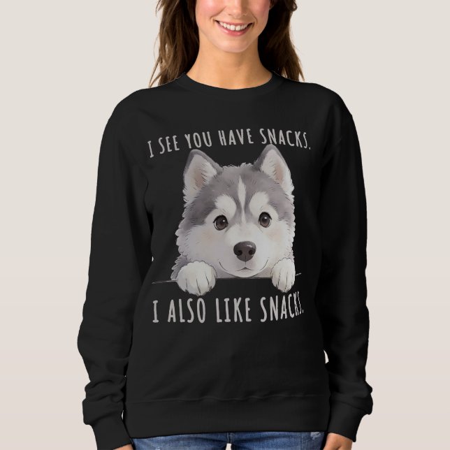 Moletom Cute Husky Dog Snacks Quote Funny Minimalist (Frente)