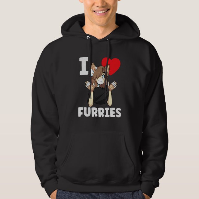 Moletom Cute I Heart Furries Furry Fandom Love (Frente)