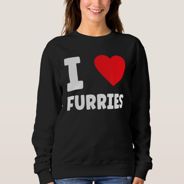Moletom Cute I Heart Furries Furry Fandom Love (Frente)