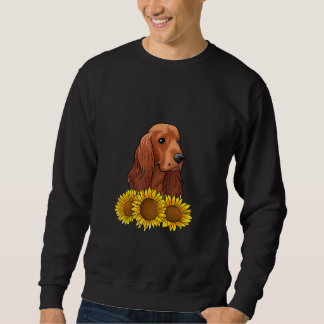 Moletom Cute Irish Setter  Dog Flower Sunflower