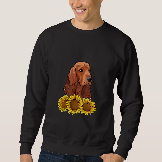Moletom Cute Irish Setter  Dog Flower Sunflower (Frente)