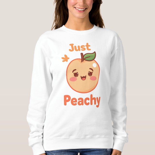 Moletom Cute "Just Peachy" Kawaii Fruit (Frente)