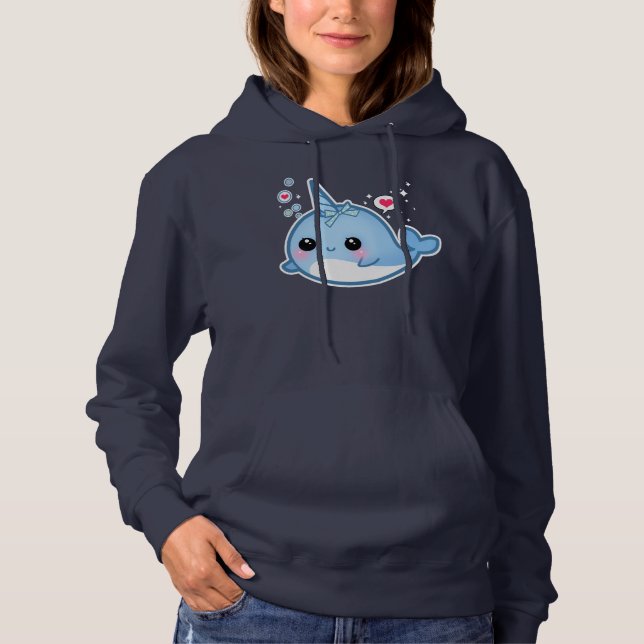 Moletom Cute kawaii baby narwhal (Frente)