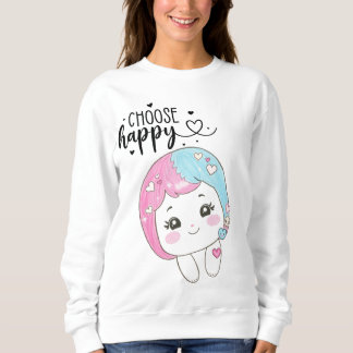 Moletom Cute Kawaii “Choose Happy” – Adorable Posi