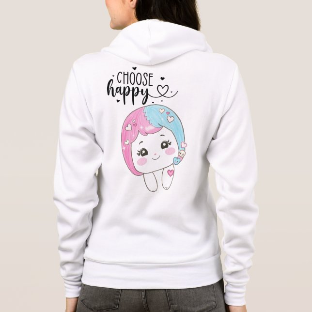 Moletom Cute Kawaii “Choose Happy”  – Adorable Posi (Verso)