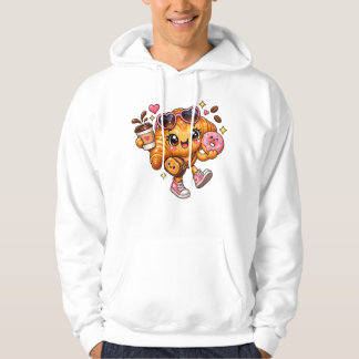 Moletom Cute Kawaii Croissant Donut Café Hoodie
