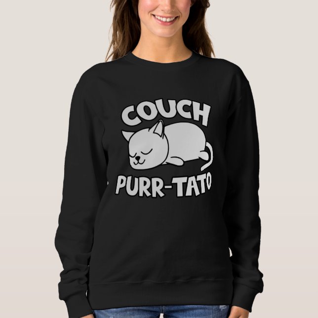 Moletom Cute kitty couch potatos  cat couch purr tato (Frente)
