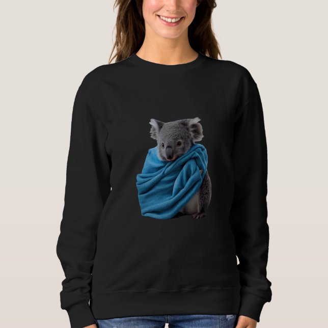 Moletom Cute Koala Animal Cuddling with Blue Blanket Koala (Frente)