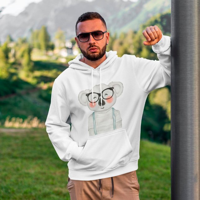 Moletom Cute Koala Vestindo Óculos Hoodie (Criador carregado)