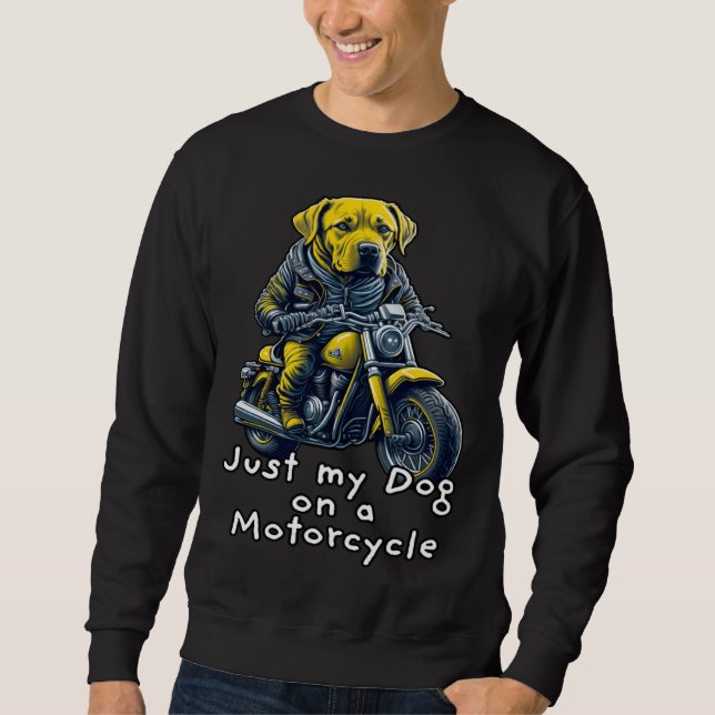 Moletom Cute Labrador ride on a motorcycle Christmas (Frente)