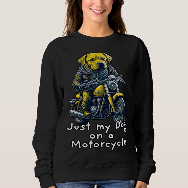 Moletom Cute Labrador ride on a motorcycle  Christmas (Frente)