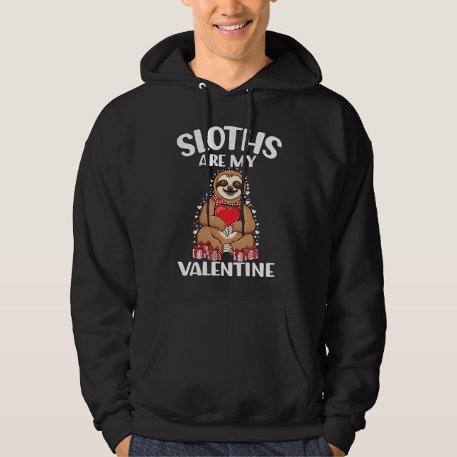 Moletom Cute lazy sloth holding heart love sloth valentine (Frente)