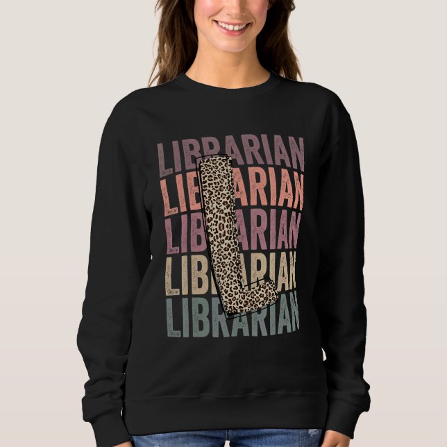 Moletom Cute Librarian Life Boho Leopard Teacher Appreciat (Frente)