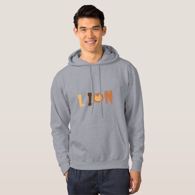 Moletom Cute Lion Graphic Tee – “Lion” Fun Animal Hoodie (Frente Completa)