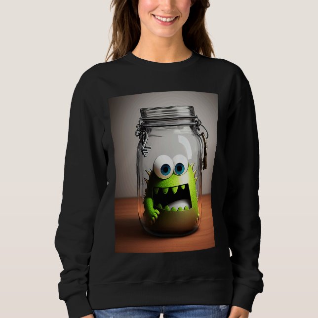 Moletom cute little monster in a jar Halloween horror funn (Frente)