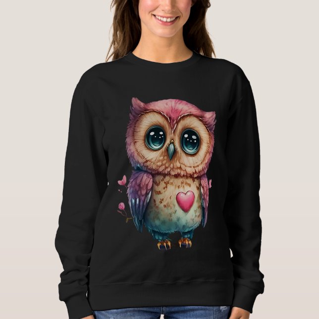 Moletom Cute Little Owl Valetines Animal Love  1 (Frente)