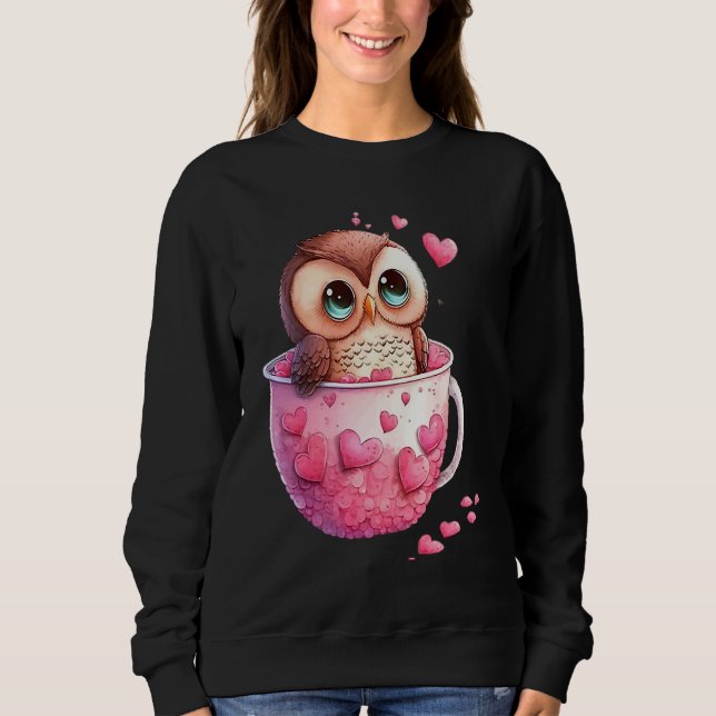 Moletom Cute Little Owl Valetines Animal Love  11 (Frente)