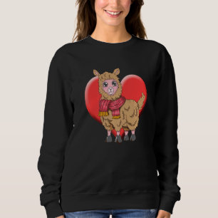 Moletom Cute Llama Alpaca Heart Women Animal Herd Wool