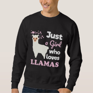 Moletom Cute Llama Apenas uma garota que ama Llamas Llama 
