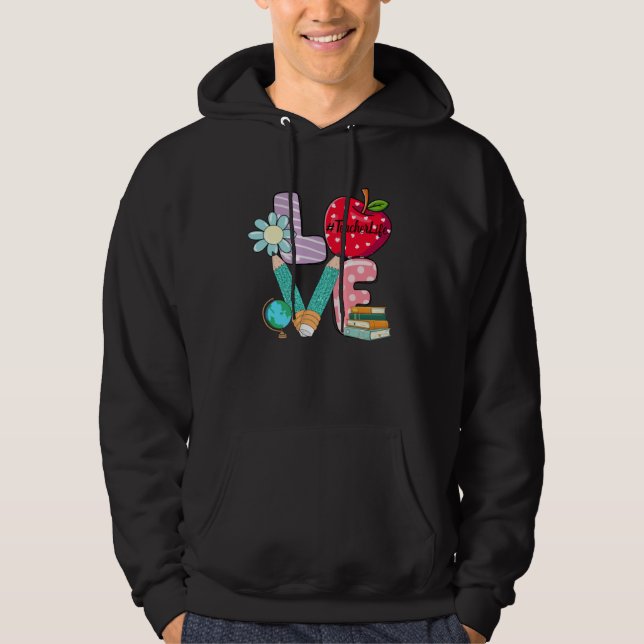Moletom Cute Love Teaching Back to School I love Teachers  (Frente)