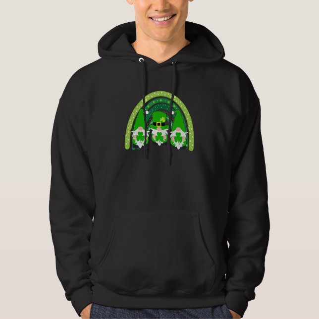 Moletom Cute Lucky Rainbow Gnome Happy St Patricks Day Fam (Frente)