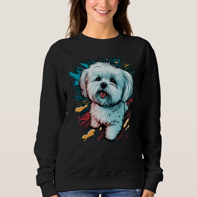 Moletom Cute Maltese Dog on Maltese dog (Frente)