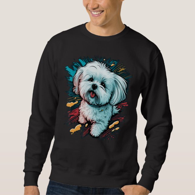 Moletom Cute Maltese Dog on Maltese dog (Frente)