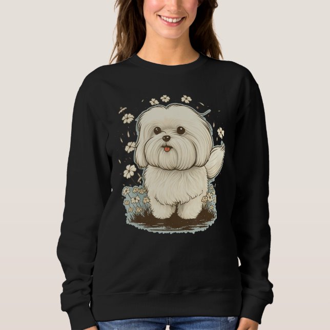 Moletom Cute Maltese Dog on Maltese dog  5 (Frente)