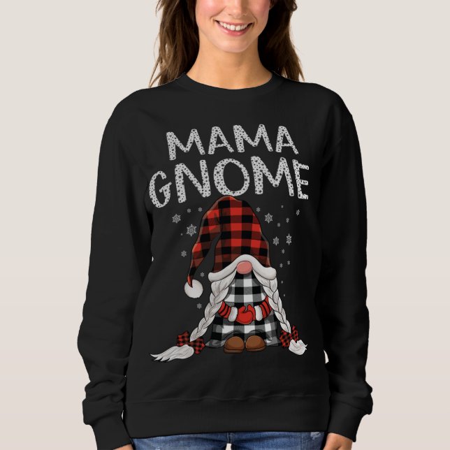 Moletom Cute Mama Gnomes check red Plaid pattern Christmas (Frente)