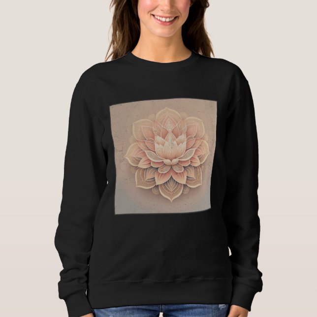 Moletom Cute Mandala Lotus Flower Illustration Unique Wome (Frente)