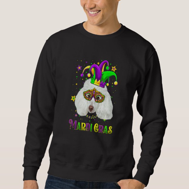 Moletom Cute Mardi Gras Carnival Poodle Dog Mardi Gras (Frente)