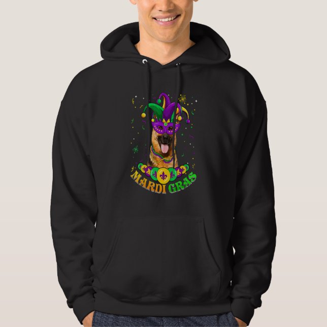 Moletom Cute Mardi Gras German Shepherd Dog Dad Dog Mom Ma (Frente)
