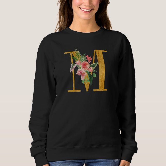 Moletom Cute Monogram Initial Letters Coloured Flowers Cap (Frente)