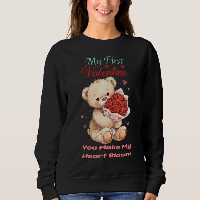 Moletom Cute My First Valentine Teddy Sweatshirt (Frente)