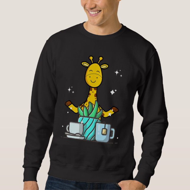 Moletom Cute Namaste Giraffe Do Yoga Gardening  Coffee (Frente)