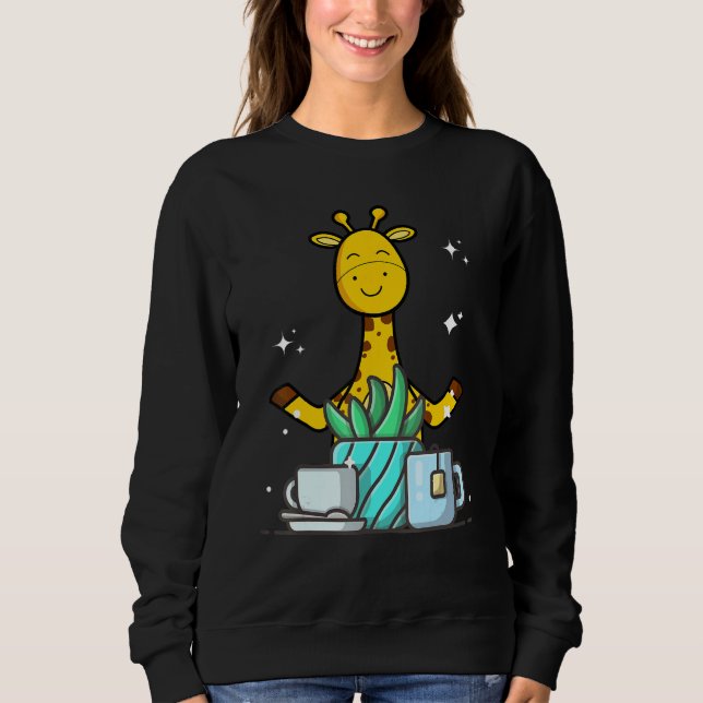 Moletom Cute Namaste Giraffe Do Yoga Gardening  Coffee (Frente)