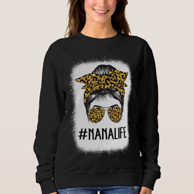 Moletom Cute Nanalife Bleached  Grandma Life Leopard Messy (Frente)