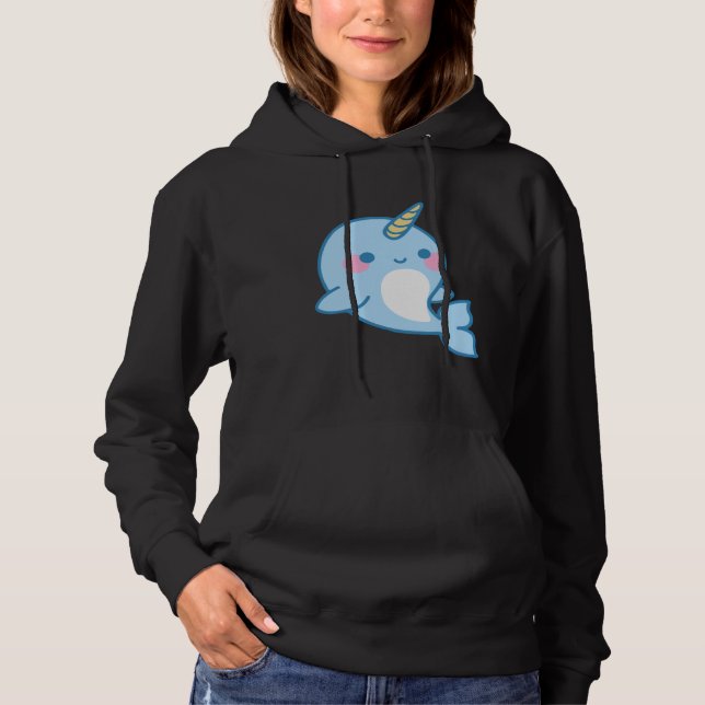 Moletom Cute Narwhal The Ocean Unicorn for Women and Girls (Frente)
