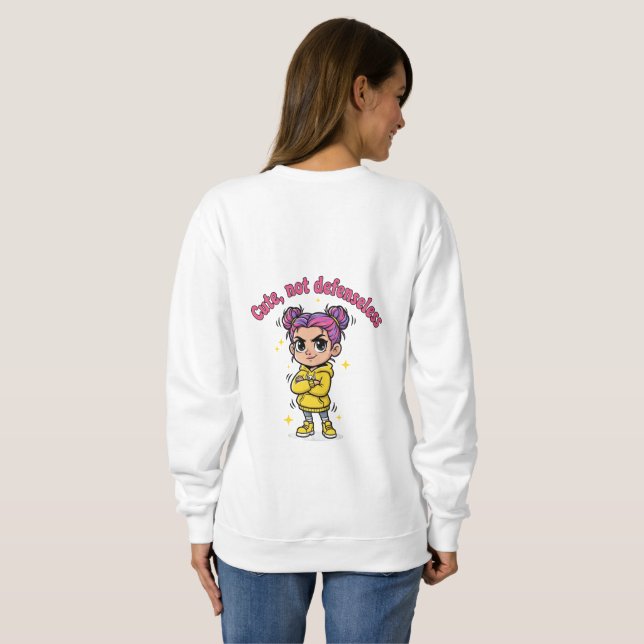 Moletom Cute, Not Defenseless Women's Hoodie (Parte Traseira Completa)