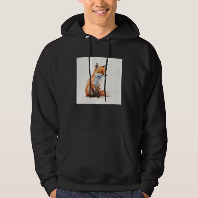 Moletom Cute Orange Fox Illustration Watercolor Women Men  (Frente)