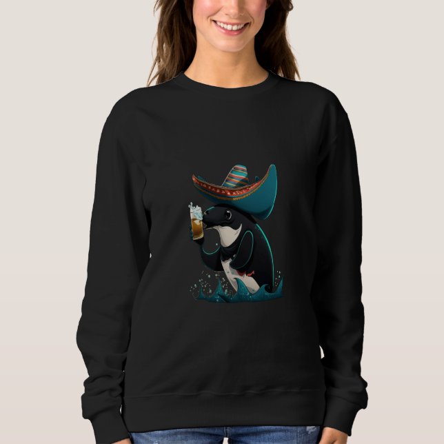 Moletom Cute Orca Animal Orca Drinking Beer  1 (Frente)