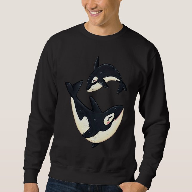 Moletom Cute Orcas Funny Sea Animal Whale Orca Men Women (Frente)