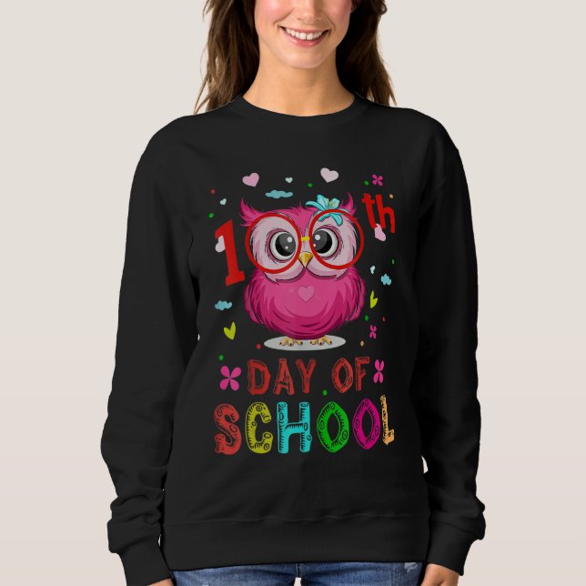 Moletom Cute Owl 100th Day Of School Shirt 100 Days Smarte (Frente)