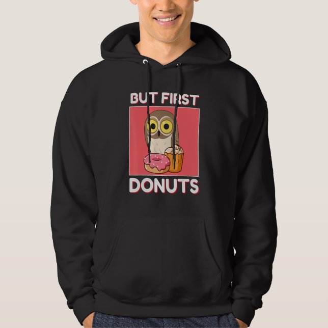 Moletom Cute Owl But First Donuts And Cupcake Japanese Sty (Frente)