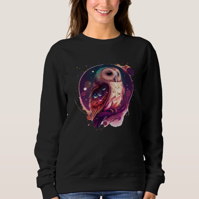 Moletom Cute Owl Celestial Elements Illustration (Frente)