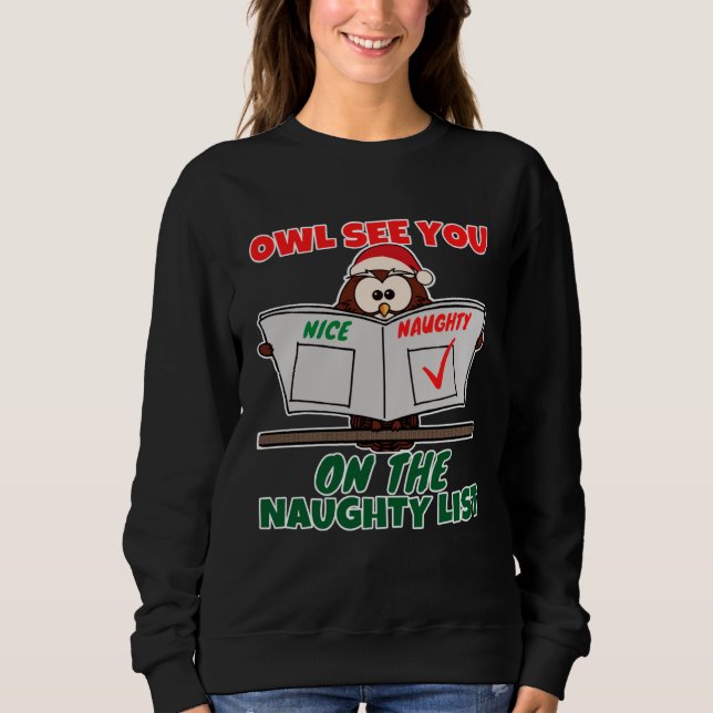 Moletom Cute Owl See You On The Naughty List Graphic (Frente)