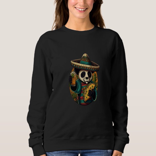Moletom Cute Panda Eating Tacos Mexican Panda Bear Taco (Frente)