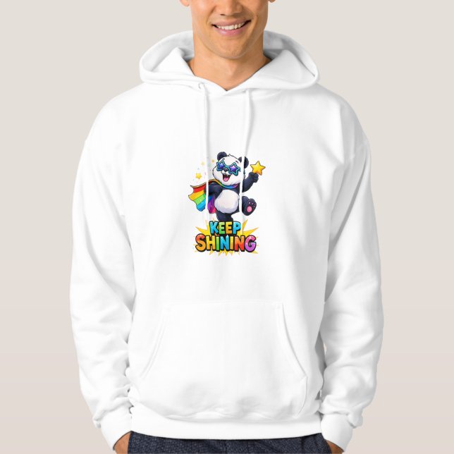 Moletom cute panda keep shining inspirational t_shirt (Frente)