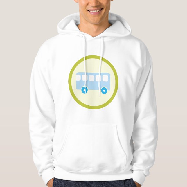 Moletom Cute Pastel Blue School Bus Icon (Frente)
