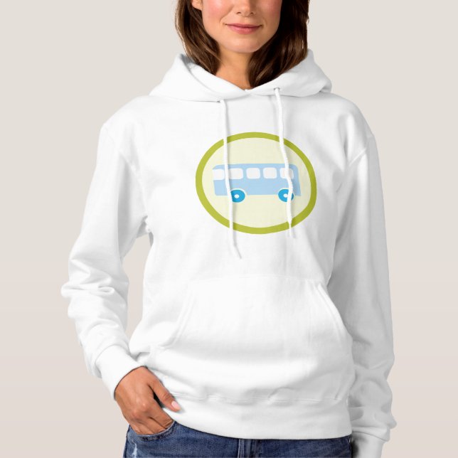 Moletom Cute Pastel Blue School Bus Icon (Frente)